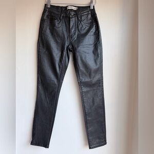 Rebecca Minkoff Shimmer Glitter Coated Super Stretchy Jegging Jeans Black  SZ 10